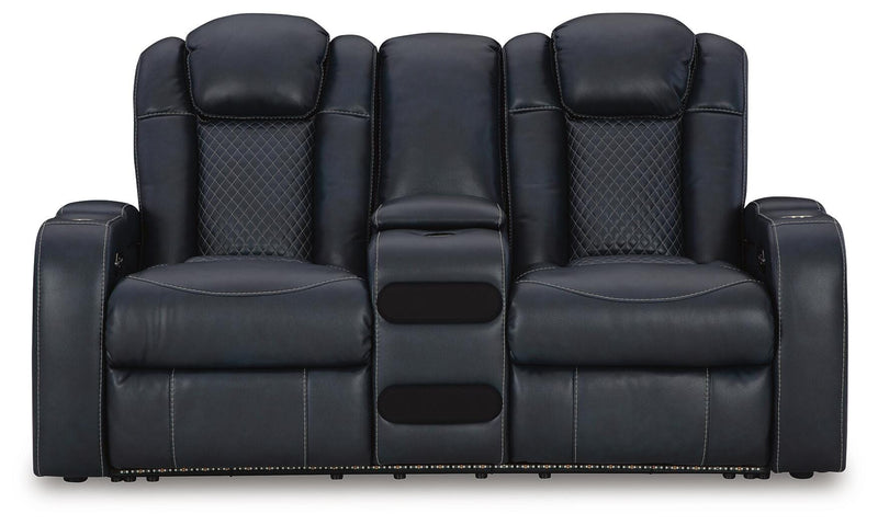 Fyne-Dyme Power Reclining Loveseat with Console