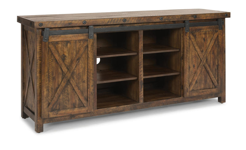 Flexsteel Carpenter Entertainment Base in Rustic Brown