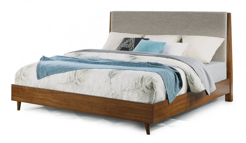 Flexsteel Wynwood Ludwig Upholstered Queen Platform Bed in Medium Brown