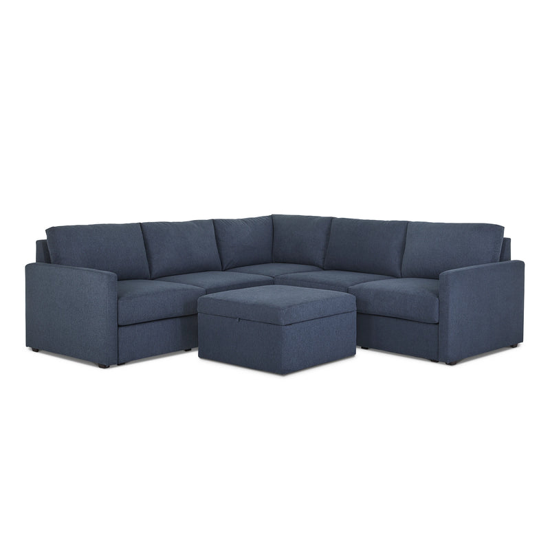 Flex 5-Seat Sectional with Narrow Arm and Storage Ottoman - 5000003820