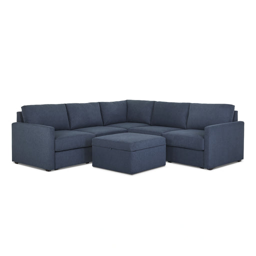 Flex 5-Seat Sectional with Narrow Arm and Storage Ottoman - 5000003820