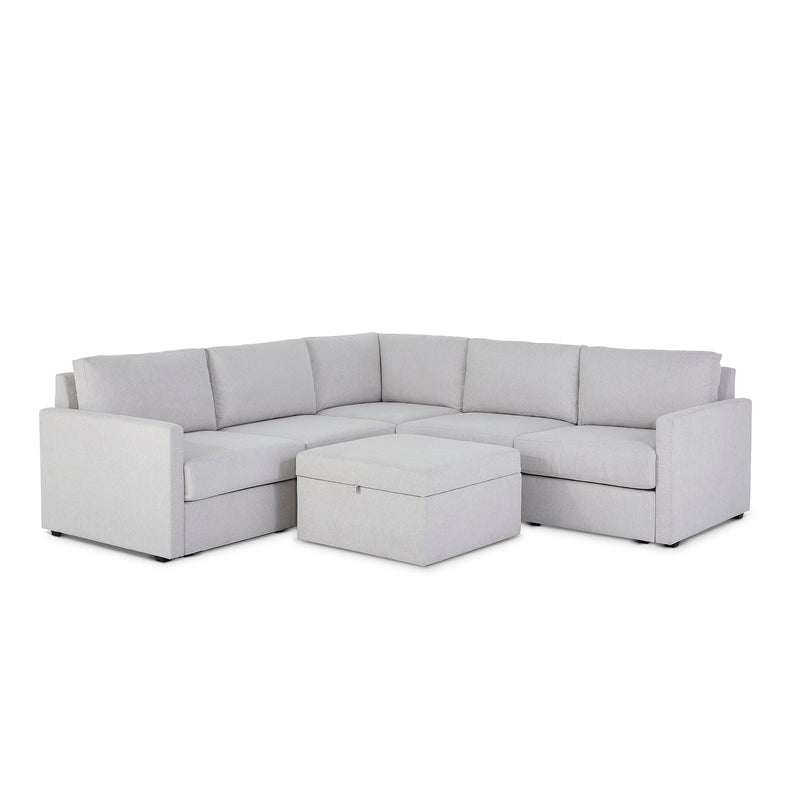 Flex 5-Seat Sectional with Narrow Arm and Storage Ottoman - 5000003371